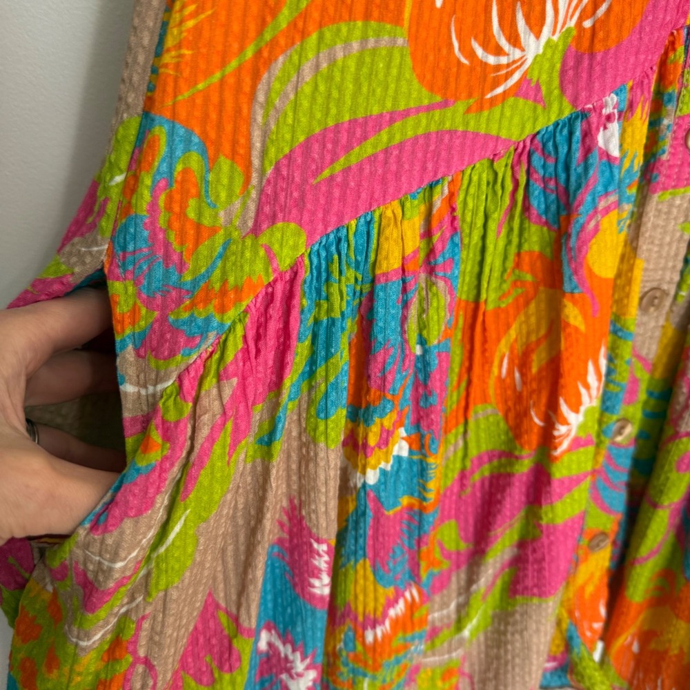 Colorful Floral Ruffle Short Dress - Multicolor - Picture 7 of 8